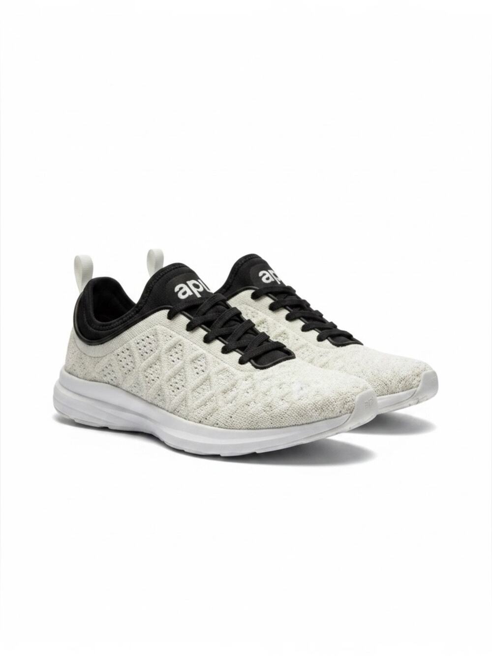 APL TechLoom Phantom White Black Knit Running Sneakers Women’s Size 9